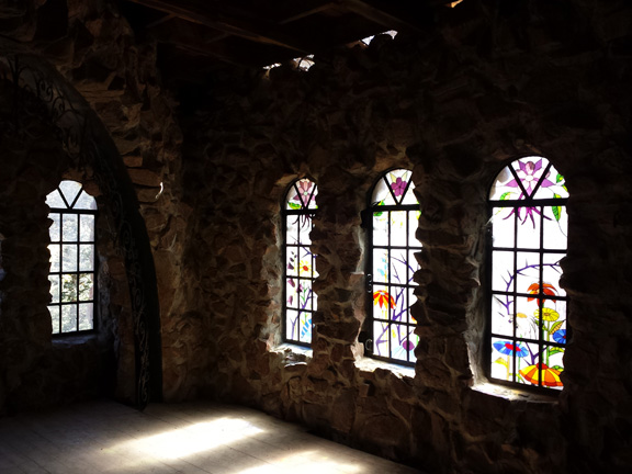 Arched stained glass windows 