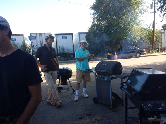 grillmasters hamming it up for the camera