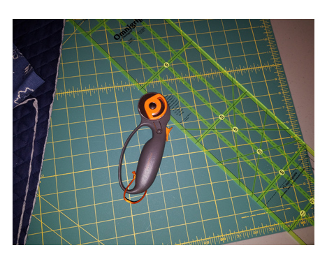 the right tools for the job - self-healing quilt cutting board, ruler, and rotary cutter